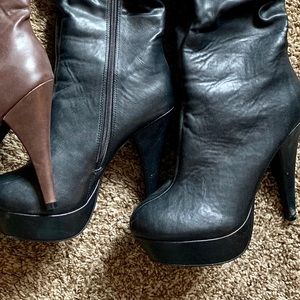Black heel boots